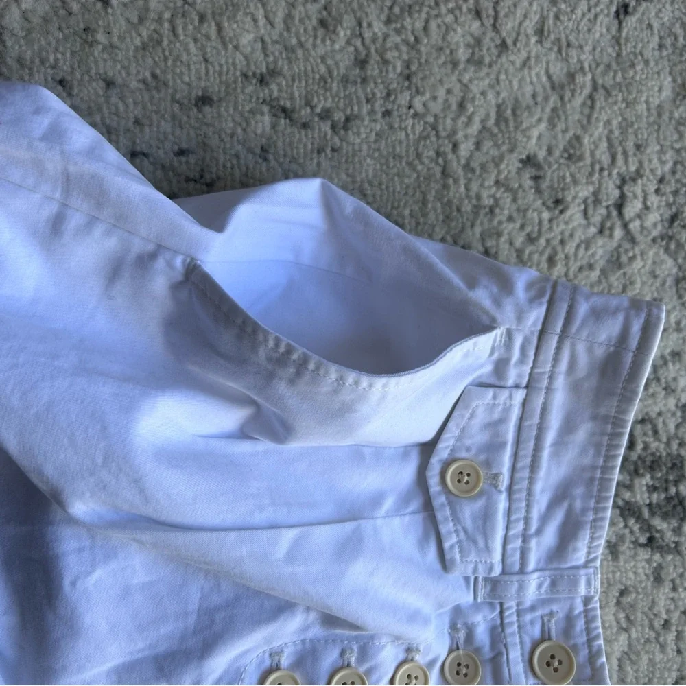 NWT J.Crew Tall Pleated Button Front Pant Chino White pockets size P0